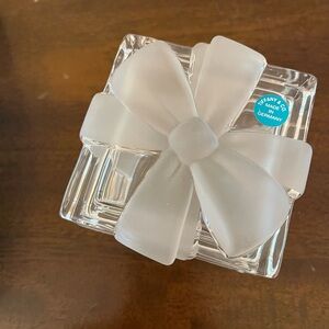 Tiffany & Co Clear Glass Box with White Bow